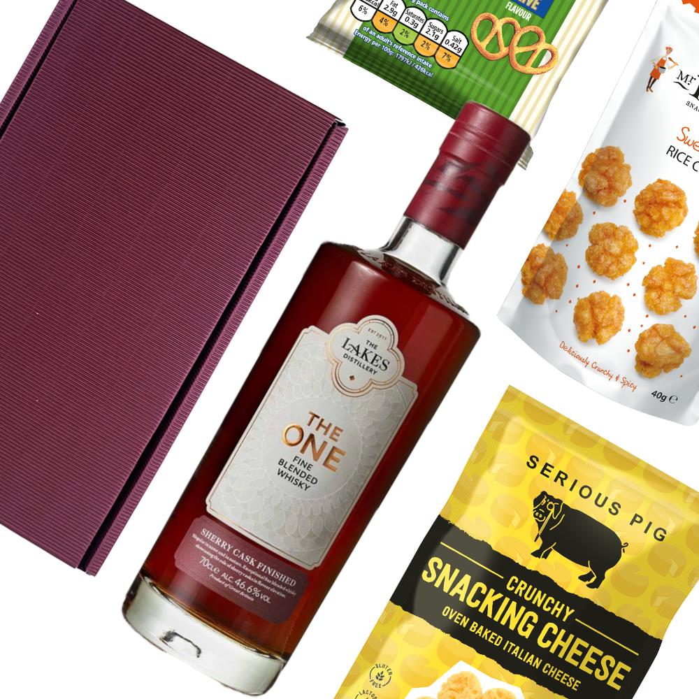 Lakes The One Sherry Cask Whisky Nibbles Hamper